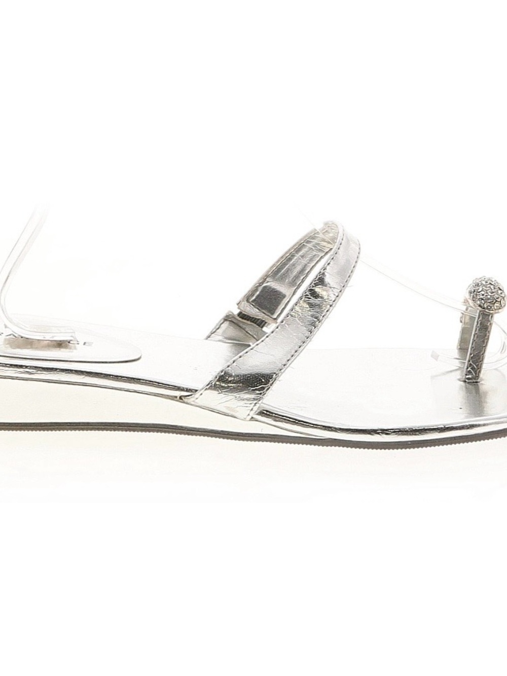 Rampage Silver Rhinestone Toe-Loop Sandals - Picture 2 of 2